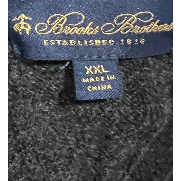 Brooks Brothers Sweater Mens XXL Gray Lambswool Cable Knit Crewneck Pullover - Picture 6 of 7